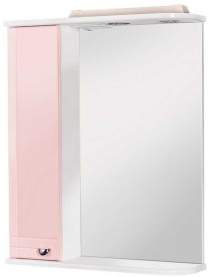 Шкаф-зеркало Домино Блик 55 Эл. левый (розовый) в Волгограде 0