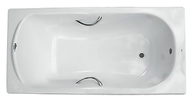 Чугунная ванна Roca Haiti 140x75 2331G0000 с противоскольжением, с отверстиями для ручек в Волгограде 0