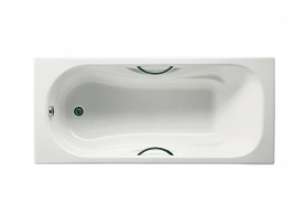 Чугунная ванна Roca Malibu 160x70 2334G0000 с противоскольжением, с отверстиями для ручек в Волгограде 1