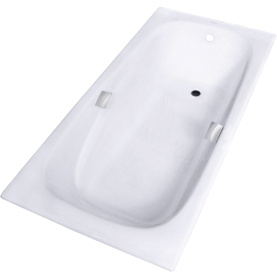 Чугунная ванна Aqualux ZYA-24C-2 180x85 белая, без ручек и ножек, антислип в Волгограде 1