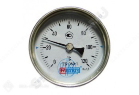 Термометр биметаллический Метер ТБ80 120C Дк 80 L=60 в Волгограде 0