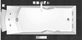 Ванна 180х90см SX со смес, дезинф. и подсветкой бел/хром/венге JACUZZI 9F43-344A в Волгограде 0