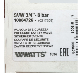 Предохранительный клапан вр 3/4 x 8 бар SVW 8 3/4 Watts 10004726(02.17.208) в Волгограде 6