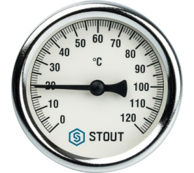 Термометр биметаллический с погружной гильзой. Корпус Dn 63 мм, гильза 75 мм 1 STOUT SIM-0001-637515 в Волгограде 1