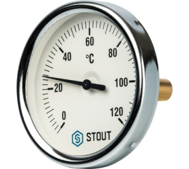 Термометр биметаллический с погружной гильзой. Корпус Dn 80 мм, гильза 50 мм 1 STOUT SIM-0001-805015 в Волгограде 0