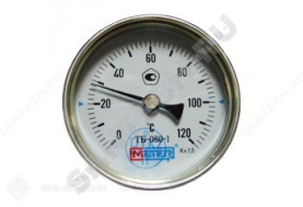 Термометр биметаллический Метер ТБ63 120C Дк 63 L=80 в Волгограде 0