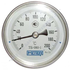 Термометр биметаллический Метер ТБ80 200C Дк 80 L=40 в Волгограде 0