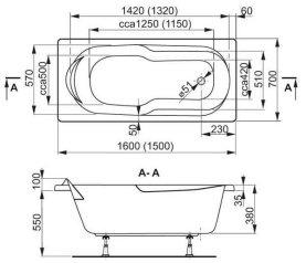Акриловая ванна Vagnerplast Cavallo 170x75 прямоугольная VPBA170CAV2X-01 в Волгограде 2