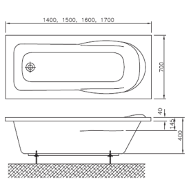 Ванна акриловая Alpen Cleo 170x75 a04611 прямоугольная в Волгограде 3