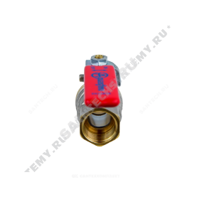 Кран шаровой латунь никелирован 1003 Ду 15 G1/2" Ру40 ВР/НР полнопроходной рычаг красный Aquasfera 1003-01 в Волгограде 4