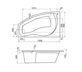 Ванна акриловая Santek Майорка 150x90 с гидромассажем левая Базовая 1WH112346 в Волгограде 1