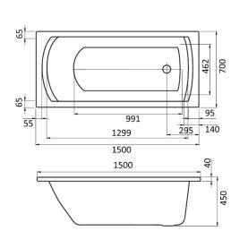 Ванна акриловая Santek Монако 150x70 с гидромассажем Базовая 1WH112337 в Волгограде 1