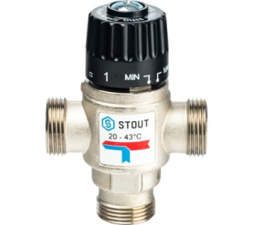 Термостатический смесительный клапан для систем отопления и ГВС 3/4 НР 20-43° STOUT SVM-0020-164320 в Волгограде 2
