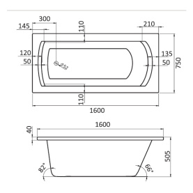 Ванна акриловая Santek Монако XL 160x75 с гидромассажем Базовая 1WH112340 в Волгограде 1