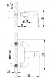 Смеситель Lemark Plus Shape LM1703C для душа в Волгограде 1