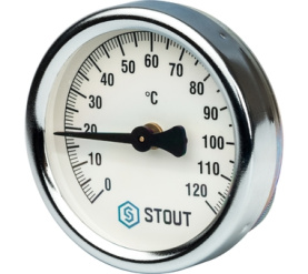 Термометр биметаллический накладной с пружиной. Корпус Dn 63 мм STOUT SIM-0004-630015 в Волгограде 0
