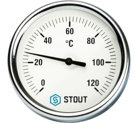 Термометр биметаллический с погружной гильзой. Корпус Dn 80 мм, гильза 50 мм 1 STOUT SIM-0001-805015 в Волгограде 1