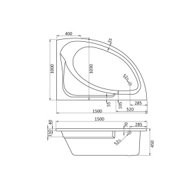 Ванна акриловая Santek Гоа 150x100 с гидромассажем правая Комфорт 1WH112389 в Волгограде 1