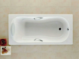 Ванна чугунная Roca Haiti 150x80 модель с отверстиями под ручки, 23325000R в Волгограде 3